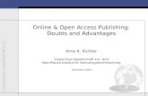 Copernicus Gesellschaft e.V. 1 Online & Open Access Publishing: Doubts and Advantages Arne K. Richter Copernicus Gesellschaft e.V. and Max-Planck-Institut.