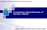 The Saratov Oblast government. Russian Federation. The Ministry of Investment Policy of Saratov Oblast Investment attractiveness of Saratov Oblast.