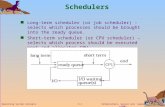 Silberschatz, Galvin and Gagne 2002 6.1 Operating System Concepts Schedulers Long-term scheduler (or job scheduler) – selects which processes should be.