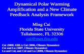 1 Dynamical Polar Warming Amplification and a New Climate Feedback Analysis Framework Ming Cai Florida State University Tallahassee, FL 32306 cai@met.fsu.edu.