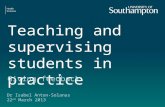 Teaching and supervising students in practice Giving feedback Dr Isabel Anton-Solanas 22 nd March 2013.
