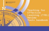 Teaching for Effective Learning (TfEL) Review Tools handbook.