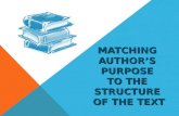 MATCHING AUTHORS PURPOSE TO THE STRUCTURE OF THE TEXT.