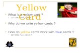 Yellow Card What is a yellow card ? CDT CMD Form 152-2-R Why do we write yellow cards ? How do yellow cards work with blue cards ? CDT CMD Form 156-4A-R.