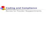 Coding and Compliance Review for Provider Reappointments.