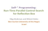 Self-* Programming: Run-Time Parallel Control Search for Reflection Box Olga Brukman and Shlomi Dolev Ben-Gurion University of the Negev Israel.