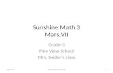 Sunshine Math 3 Mars,VII Grade-3 Pine View School Mrs. Seiders class 6/2/20141Jignesh Patel, MD FAAP.
