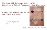 The Raw All Purpose Unit (APU) based on a Tiled-Processor Architecture A Logical Successor to the CPU, GPU and NPU? Anant Agarwal MIT .