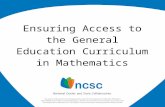 Ensuring Access to the General Education Curriculum in Mathematics.