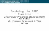 Evolving the EPMO Function Enterprise Program Management Tom Dadmun VP, Program Management Office ADTRAN.