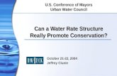 Can a Water Rate Structure Really Promote Conservation? October 21-22, 2004 Jeffrey Clunie U.S. Conference of Mayors Urban Water Council.
