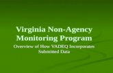 Virginia Non-Agency Monitoring Program Overview of How VADEQ Incorporates Submitted Data.