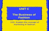 UNIT C The Business of Fashion 3.01 Explain the concept of marketing in fashion.