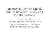 Optimizing Fashion Supply Chains between Turkey and the Netherlands Kees Verweij Senior Logistics Consultant, TNO Logistics Clustering Conference Istanbul,