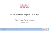 Total Embroidery Solutions 1 Corporate Presentation January 2007 Grabal Alok Impex Limited.