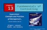 Chapter 13 Fundamentals of Controlling Supervision: Concepts and Practices of Management, Second Canadian Edition Hilgert, Leonard, Shemko, and Docherty.