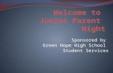 Sponsored by Green Hope High School Student Services.