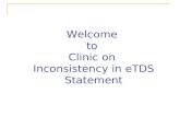 Welcome to Clinic on Inconsistency in eTDS Statement.