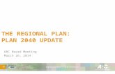 THE REGIONAL PLAN: PLAN 2040 UPDATE ARC Board Meeting March 26, 2014.