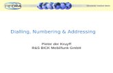 Dialling, Numbering & Addressing Pieter der Kruyff R&S BICK Mobilfunk GmbH.