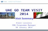 UAE GO TEAM VISIT 2014 Erwin Lassooij PBN Programme Manager 30 January 2014 Visit Summary.