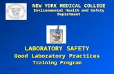 6/27/20111 NEW YORK MEDICAL COLLEGE Environmental Health and Safety Department LABORATORY SAFETY Good Laboratory Practices Training Program.