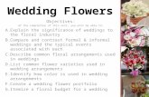 Wedding Flowers Objectives: At the completion of this unit, you will be able to: A.Explain the significance of weddings to the floral industry B.Compare.