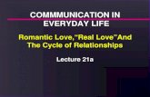 Romantic Love,Real LoveAnd The Cycle of Relationships Romantic Love,Real LoveAnd The Cycle of Relationships Lecture 21a COMMMUNICATION IN EVERYDAY LIFE.