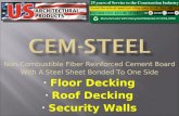 Non-Combustible Fiber Reinforced Cement Board With A Steel Sheet Bonded To One Side Floor Decking Roof Decking Security Walls.