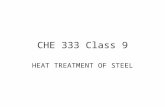 CHE 333 Class 9 HEAT TREATMENT OF STEEL. EXAM Material Covered – Up to and including class 7, along with labs 1, 2 and 3. Multiple choice questions.
