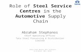 Role of Steel Service Centres in the Automotive Supply Chain Abraham Stephanos Chief Operating Officer Tata Steel Processing & Distribution Limited Indian.