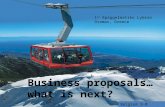 Business proposals… what is next? 1 st Epaggelmatiko Lykeio Dramas, Greece Belgium 3-0 October.
