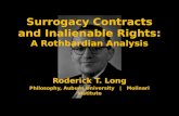 Surrogacy Contracts and Inalienable Rights: A Rothbardian Analysis Roderick T. Long Philosophy, Auburn University | Molinari Institute.