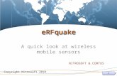 1 1 eRFquake A quick look at wireless mobile sensors Copyright Nitrosoft 2010 NITROSOFT & CORTUS.
