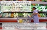 Assessing small-holder Participation in Vegetable value chains tomato, bell pepper, cucumber, broccoli, lettuce, carrot and potato Cases from El Salvador.