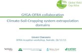 GYGA-OFRA collaboration Climate-Soil-Cropping system extrapolation domains Lieven Claessens OFRA inception workshop, Nairobi, 26/11/13.