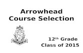 Arrowhead Course Selection 12 th Grade Class of 2015.
