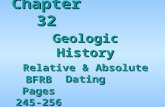 Chapter 32 Geologic History Relative & Absolute Dating BFRB Pages 245-256.