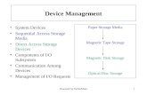 Device Management System Devices Sequential Access Storage Media Direct Access Storage Devices Components of I/O Subsystem Communication Among Devices.