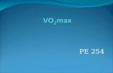 PE 254. Maximal oxygen uptake ALSO CALLED: VO2 max Peak aerobic power Maximal aerobic power Maximum voluntary oxygen consumption Cardio-respiratory aerobic.