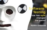 Software Testing How has agile changed the game? Karen Greaves