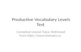 Productive Vocabulary Levels Test Compleat Lexical Tutor. Retrieved from .