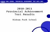 RIDEAU PARK SCHOOL- PROVINCIAL ACHIEVEMENT TEST DATA 2010 2010-2011 Provincial Achievement Test Results Rideau Park School RIDEAU PARK SCHOOL- PROVINCIAL.