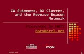 CW Skimmers, DX Cluster, and the Reverse Beacon Network Presented by N6TV n6tv@arrl.net Dayton 2013 1