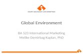 Global Environment BA 523 International Marketing Melike Demirbag Kaplan, PhD.