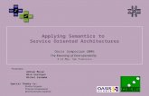 1 Applying Semantics to Service Oriented Architectures Oasis Symposium 2006 The Meaning of Interoperability 9-12 May, San Francisco Presenters: Adrian.