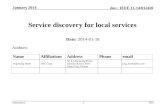 Submission doc.: IEEE 11-14/0124r0 Service discovery for local services Date: 2014-01-18 Authors: January 2014 HTC1.