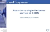 CERN IT Department CH-1211 Genève 23 Switzerland  t Plans for a single Kerberos service at CERN Explanation and Timeline.