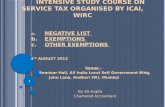 INTENSIVE STUDY COURSE ON SERVICE TAX ORGANISED BY ICAI, WIRC 4 TH AUGUST 2012 Venue – Seminar Hall, All India Local Self Government Bldg, Juhu Lane, Andheri.