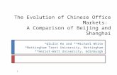 The Evolution of Chinese Office Markets: A Comparison of Beijing and Shanghai *Qiulin Ke and **Michael White *Nottingham Trent University, Nottingham **Heriot-Watt.